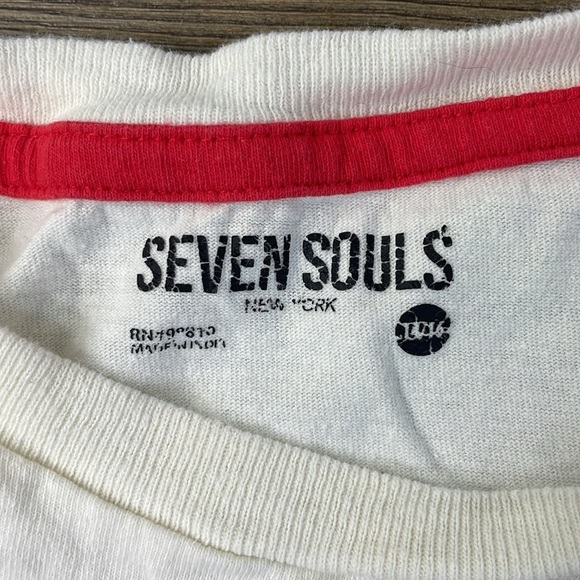 Seven Souls USA Bear Never Give Up Short Sleeve Tee, size 10-12 - Picture 3 of 6
